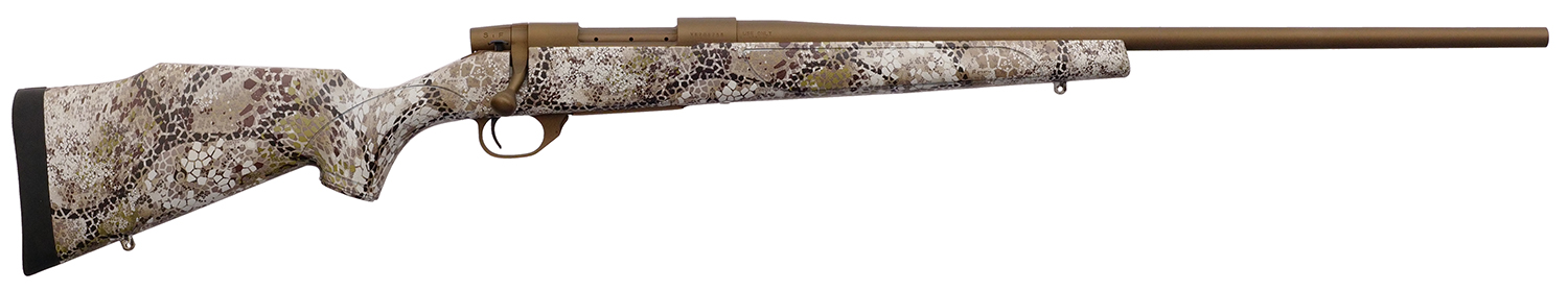 Weatherby VAP222RR4T Vanguard Badlands 22-250 Rem 5+1 24" Burnt Bronze Cerakote #2 Threaded Barrel, Drilled & Tapped Steel Receiver, Badlands Approach Camo Monte Carlo w/Raised Comb Synthetic Stock